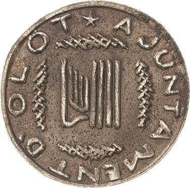 Аверс монеты - 10 сентимо 1937 года "Олот" - цена  монеты - Испания, II Республика