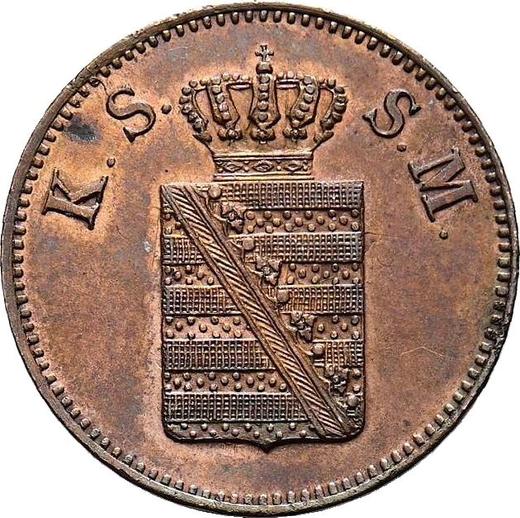 Аверс монеты - 1 пфенниг 1843 года G - цена  монеты - Саксония-Альбертина, Фридрих Август II