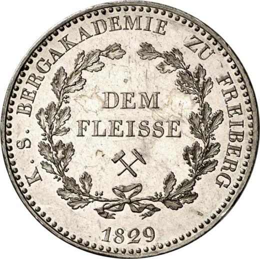 Реверс монеты - Талер 1829 года "Премия за трудолюбие" - цена серебряной монеты - Саксония-Альбертина, Антон