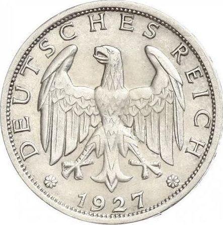 Аверс монеты - 1 рейхсмарка 1927 года J - цена серебряной монеты - Германия, Bеймарская республика