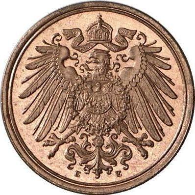 Reverso 1 Pfennig 1908 E "Tipo 1890-1916" - valor de la moneda  - Alemania, Imperio alemán