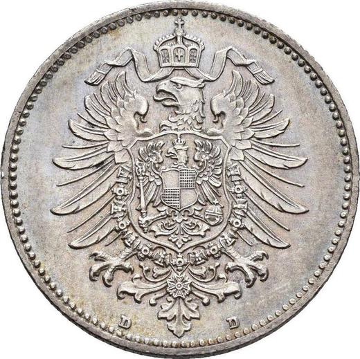 Reverso 1 marco 1881 D "Tipo 1873-1887" - valor de la moneda de plata - Alemania, Imperio alemán