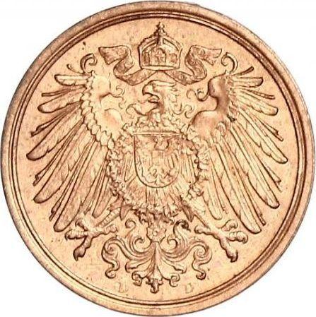 Реверс монеты - 1 пфенниг 1913 года D "Тип 1890-1916" - цена  монеты - Германия, Германская Империя