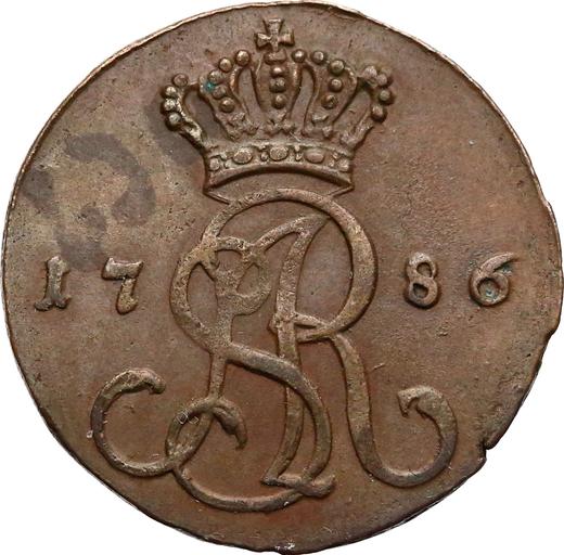 Anverso 1 grosz 1786 EB "Z MIEDZI KRAIOWEY" - valor de la moneda  - Polonia, Estanislao II Poniatowski
