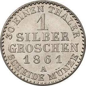 Реверс монеты - 1 серебряный грош 1861 года A - цена серебряной монеты - Пруссия, Вильгельм I