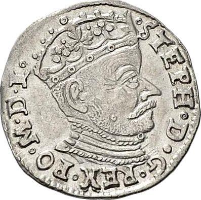 Anverso Trojak (3 groszy) 1581 "Lituania" - valor de la moneda de plata - Polonia, Esteban I Báthory