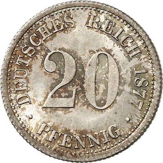 Anverso 20 Pfennige 1877 F "Tipo 1873-1877" - valor de la moneda de plata - Alemania, Imperio alemán