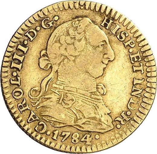 Аверс монеты - 1 эскудо 1784 года Mo FM - цена золотой монеты - Мексика, Карл III
