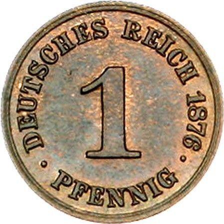 Anverso 1 Pfennig 1876 C "Tipo 1873-1889" - valor de la moneda  - Alemania, Imperio alemán