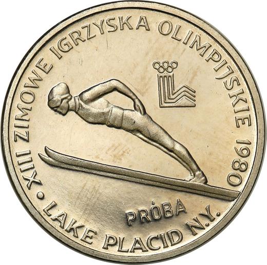 Reverso Pruebas 2000 eslotis 1980 MW "Juegos de la XIII Olimpiada de Lake Placid 1980" Níquel - valor de la moneda  - Polonia, República Popular