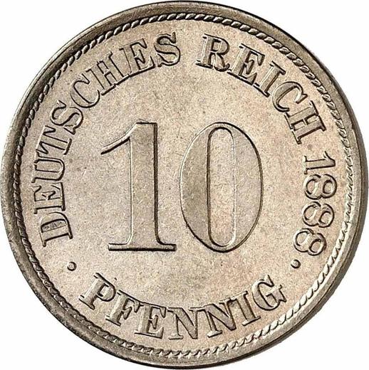 Аверс монеты - 10 пфеннигов 1888 года J "Тип 1873-1889" - цена  монеты - Германия, Германская Империя