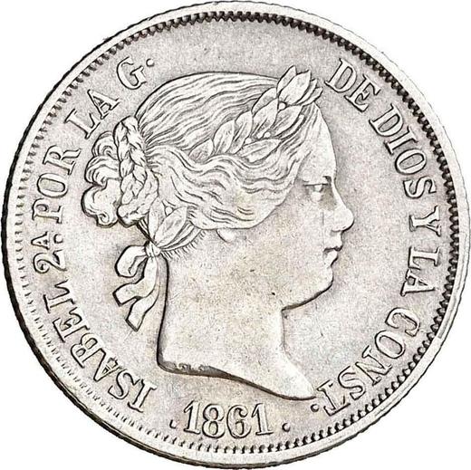 Awers monety - 4 reales 1861 Ośmioramienne gwiazdy - cena srebrnej monety - Hiszpania, Izabela II