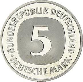 Аверс монеты - 5 марок 1987 года F - цена  монеты - Германия, ФРГ