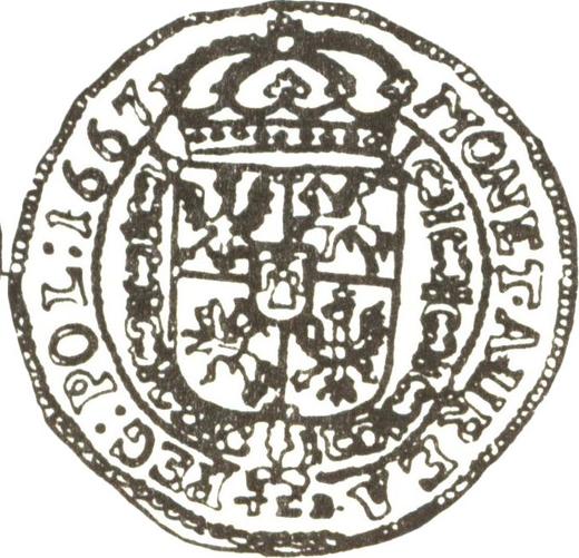 Реверс монеты - 2 дуката 1667 года AT - цена золотой монеты - Польша, Ян II Казимир