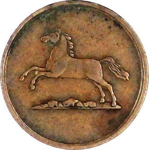 Аверс монеты - 1 пфенниг 1854 года - цена  монеты - Брауншвейг-Вольфенбюттель, Вильгельм