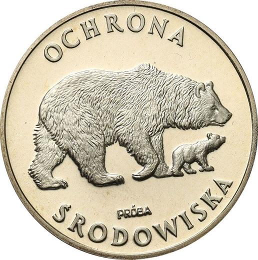 Reverso Pruebas 100 eslotis 1983 MW "Osos" Plata - valor de la moneda de plata - Polonia, República Popular