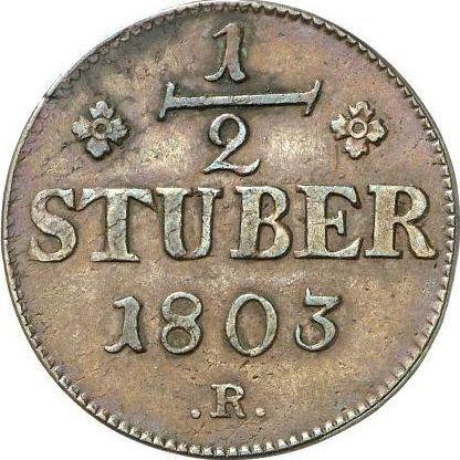 Reverso 1/2 stüber 1803 R - valor de la moneda  - Berg, Maximiliano I