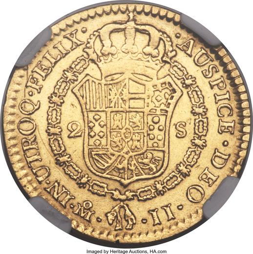 Реверс монеты - 2 эскудо 1817 года Mo JJ - цена золотой монеты - Мексика, Фердинанд VII