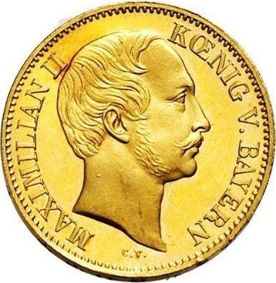 Anverso Media corona 1863 - valor de la moneda de oro - Baviera, Maximilian II