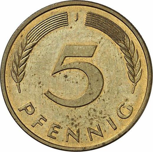 Аверс монеты - 5 пфеннигов 1990 года J - цена  монеты - Германия, ФРГ