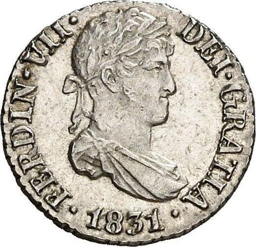 Аверс монеты - 1/2 реала 1831 года S JB - цена серебряной монеты - Испания, Фердинанд VII