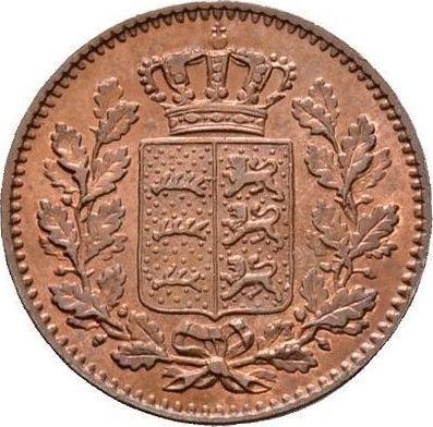 Аверс монеты - 1/2 крейцера 1860 года "Тип 1858-1864" - цена  монеты - Вюртемберг, Вильгельм I