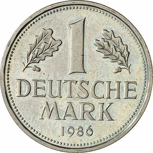 Obverse 1 Mark 1986 G -  Coin Value - Germany, FRG