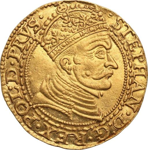 Аверс монеты - Дукат 1579 года "Гданьск" - цена золотой монеты - Польша, Стефан Баторий
