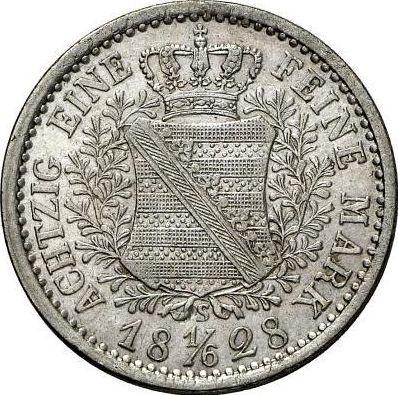 Reverso 1/6 tálero 1828 S - valor de la moneda de plata - Sajonia, Antonio