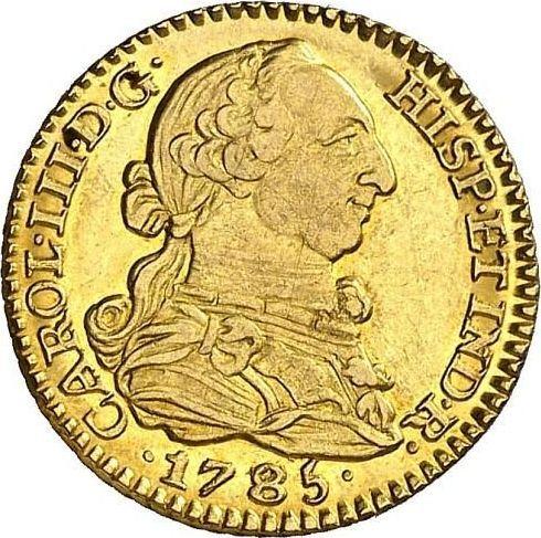 Аверс монеты - 1 эскудо 1785 года M DV - цена золотой монеты - Испания, Карл III