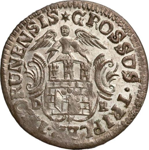 Rewers monety - Trojak 1763 DB "Toruński" - cena srebrnej monety - Polska, August III