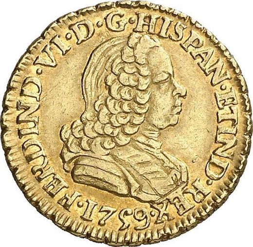 Аверс монеты - 1 эскудо 1759 года Mo MM - цена золотой монеты - Мексика, Фердинанд VI