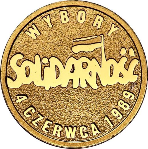 Reverse 25 Zlotych 2009 MW UW "Elections of 4 June 1989" - Gold Coin Value - Poland, III Republic after denomination