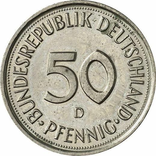 Аверс монеты - 50 пфеннигов 1990 года D - цена  монеты - Германия, ФРГ