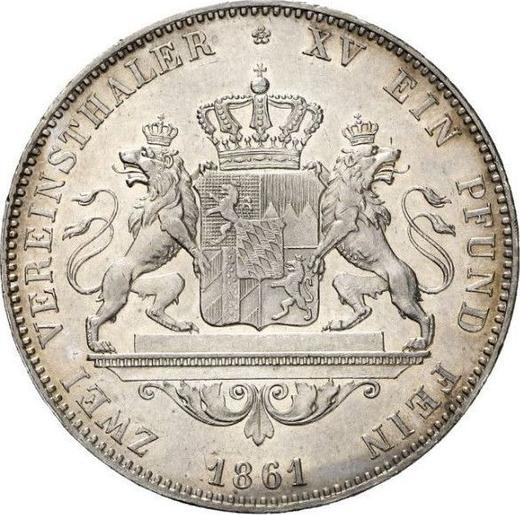 Reverso 2 táleros 1861 - valor de la moneda de plata - Baviera, Maximilian II