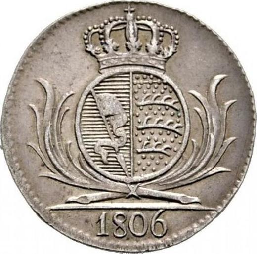Реверс монеты - 6 крейцеров 1806 года - цена серебряной монеты - Вюртемберг, Фридрих I Вильгельм