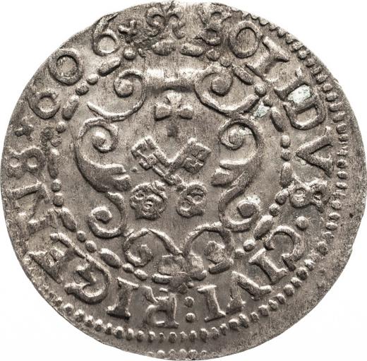 Реверс монеты - Шеляг 1606 года "Рига" - цена серебряной монеты - Польша, Сигизмунд III Ваза