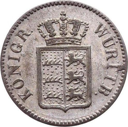 Аверс монеты - 3 крейцера 1847 года - цена серебряной монеты - Вюртемберг, Вильгельм I