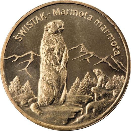 Реверс монеты - 2 злотых 2006 года MW AN "Альпийский Сурок" - цена  монеты - Польша, III Республика после деноминации