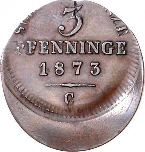 Реверс монеты - 3 пфеннига 1861-1873 года Смещение штемпеля - цена  монеты - Пруссия, Вильгельм I