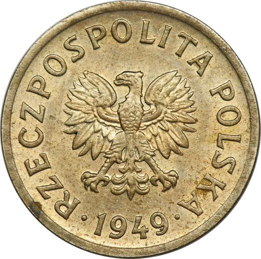 Аверс монеты - 10 грошей 1949 года Медно-никель - цена  монеты - Польша, Народная Республика