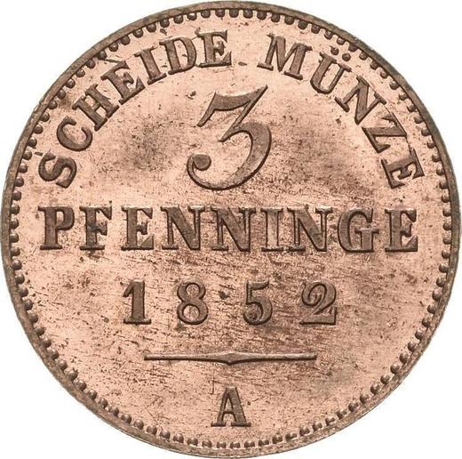 Реверс монеты - 3 пфеннига 1852 года A - цена  монеты - Пруссия, Фридрих Вильгельм IV