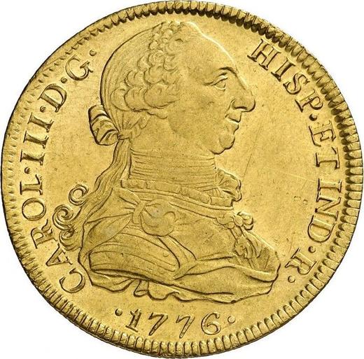 Аверс монеты - 8 эскудо 1776 года Mo FM - цена золотой монеты - Мексика, Карл III