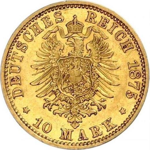Reverso 10 marcos 1875 A "Prusia" - valor de la moneda de oro - Alemania, Imperio alemán