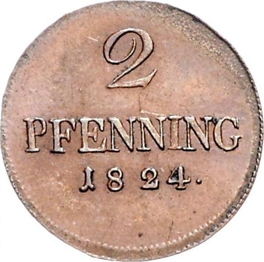 Reverso 2 Pfennige 1824 - valor de la moneda  - Baviera, Maximilian I