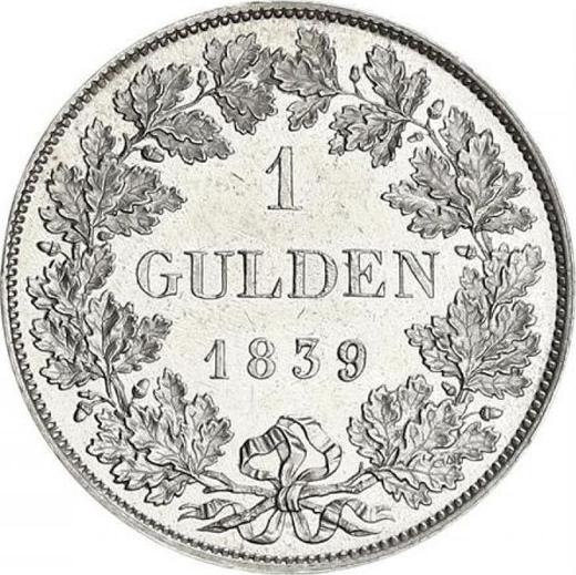 Reverso 1 florín 1839 - valor de la moneda de plata - Sajonia-Meiningen, Bernardo II