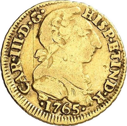 Awers monety - 1 escudo 1765 LM JM - cena złotej monety - Peru, Karol III