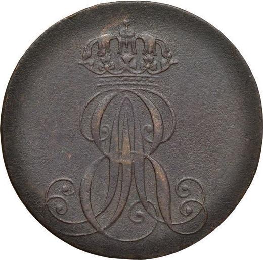 Аверс монеты - 1 пфенниг 1839 года S - цена  монеты - Ганновер, Эрнст Август