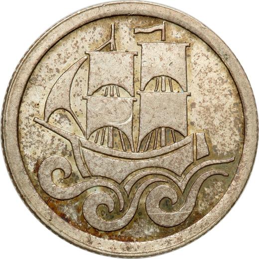Реверс монеты - 1/2 гульдена 1923 года "Когг" - цена серебряной монеты - Польша, Вольный город Данциг
