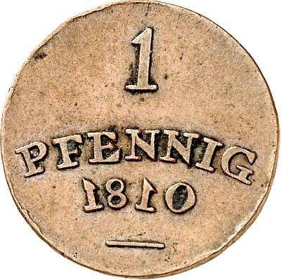 Реверс монеты - 1 пфенниг 1810 года - цена  монеты - Саксен-Веймар-Эйзенах, Карл Август
